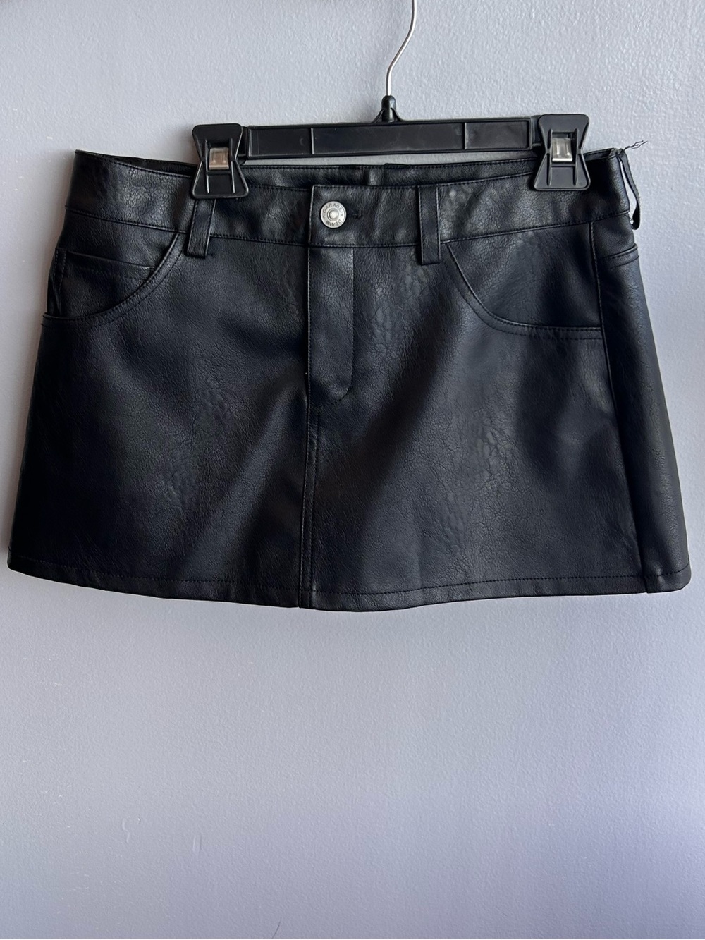 Black Faux Leather Mini Skirt - Sleek Women's Skirt